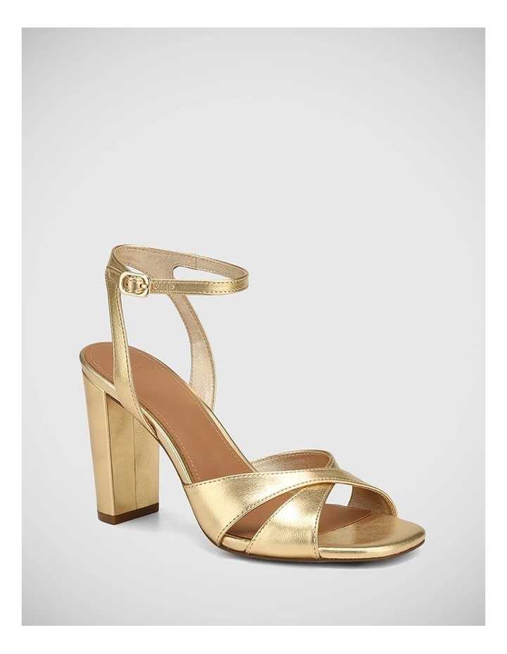Rimini Metallic Leather Sandal in Gold