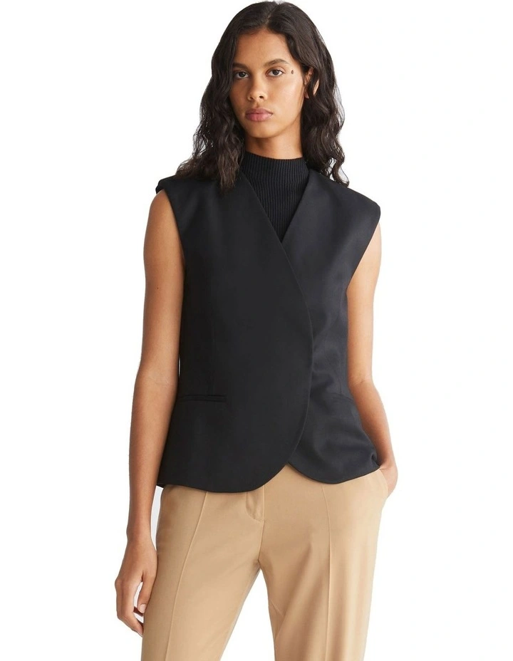 Modular Tailored Waistcoat in Black