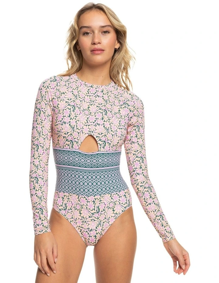 Long Sleeve One Piece Swimsuit in Aventurine Free Spirit