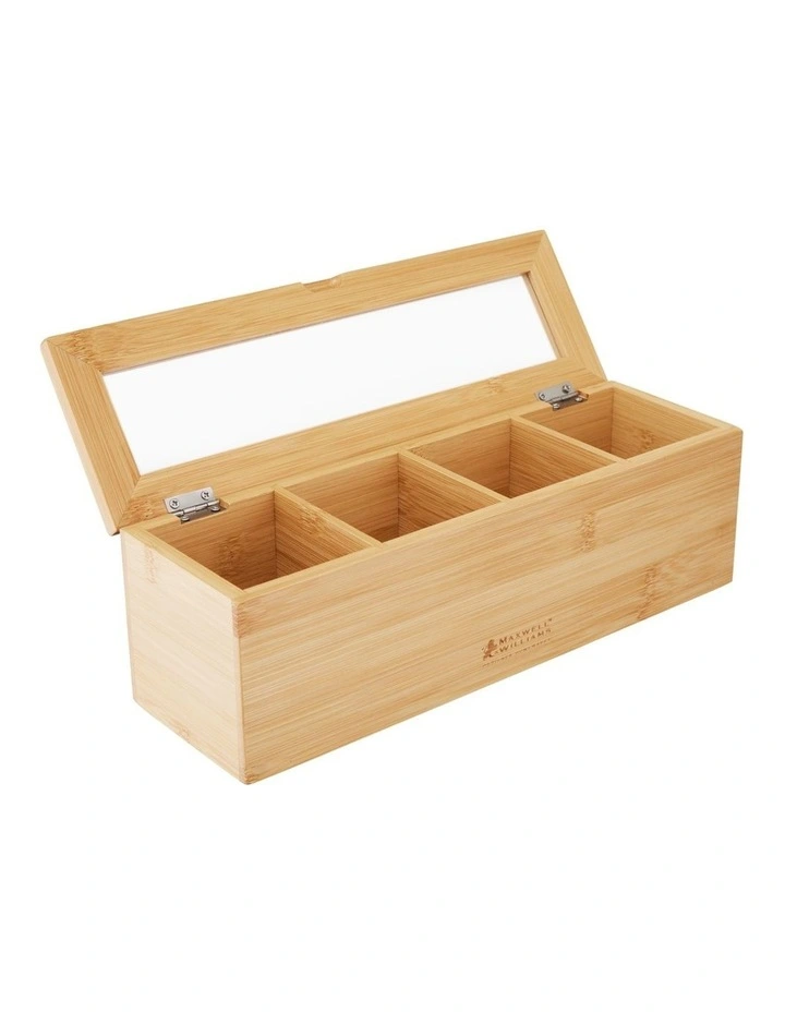 Evergreen Bamboo Tea Box 26.5x9x9cm in Natural