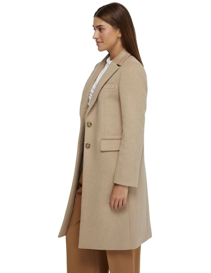Ruby Wool Rich Overcoat in Camel