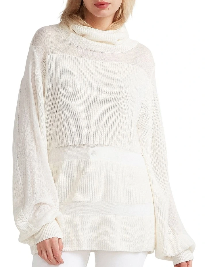 Nevermind Sheer Panelled Knit in Cream