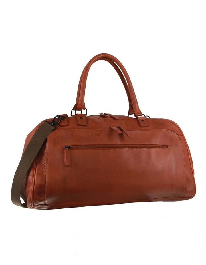 Leather Overnight Bag in Cognac