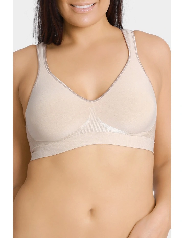 Comfort Revolution Flex Non-Padded Wirefree Bra in Beige