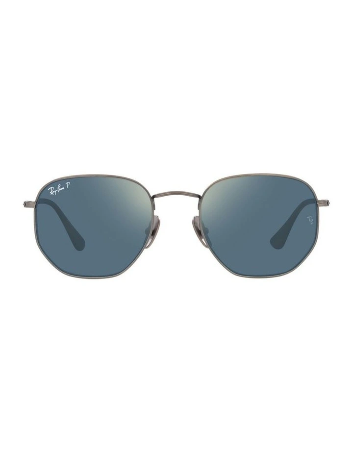 Hexagonal Titanium Grey Polarised Sunglasses