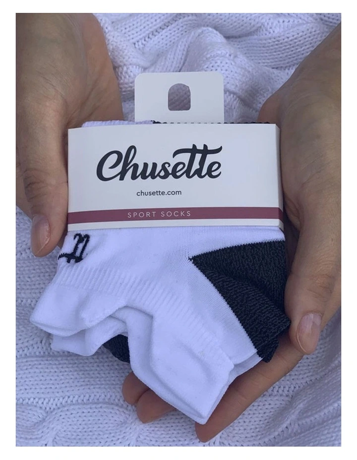 Men's Socks in White/Black 12 Pack