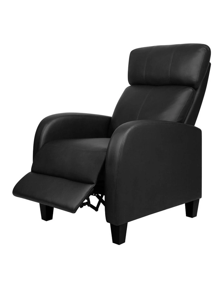 PU Leather Reclining Arm Chair in Black