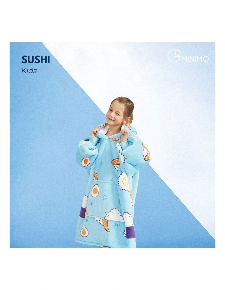 Kids Soft Hoodie Blanket in Blue
