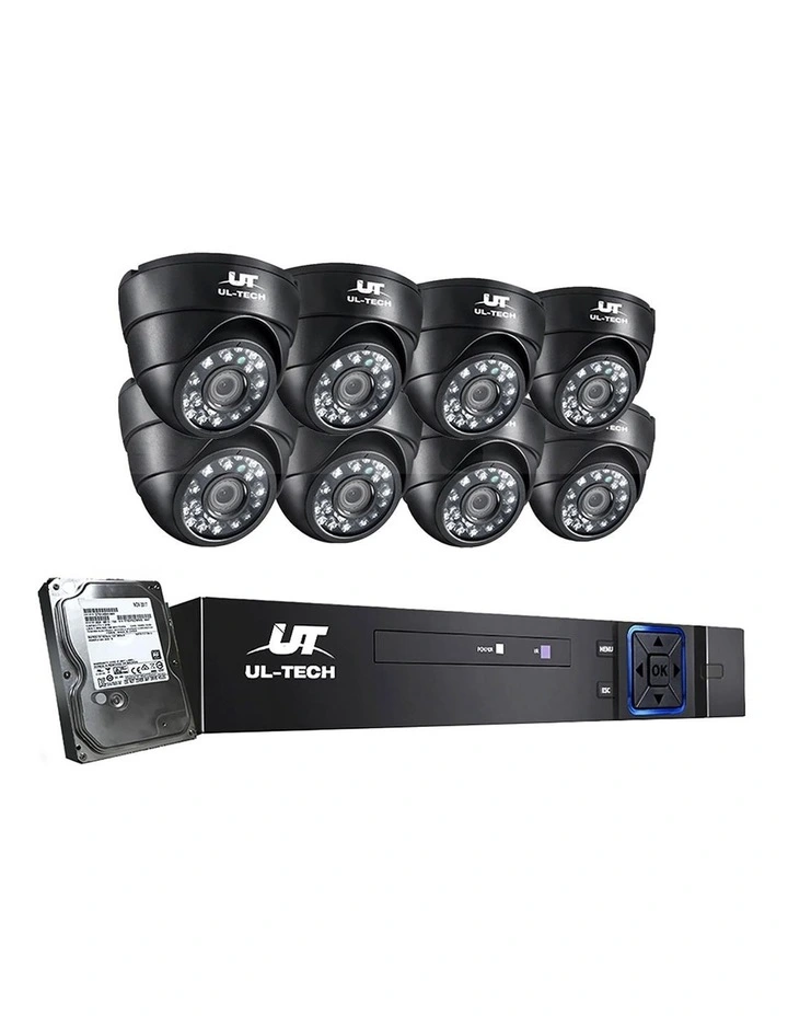 CCTV Security System 8CH DVR 8 Cameras 1TB Hard Drive