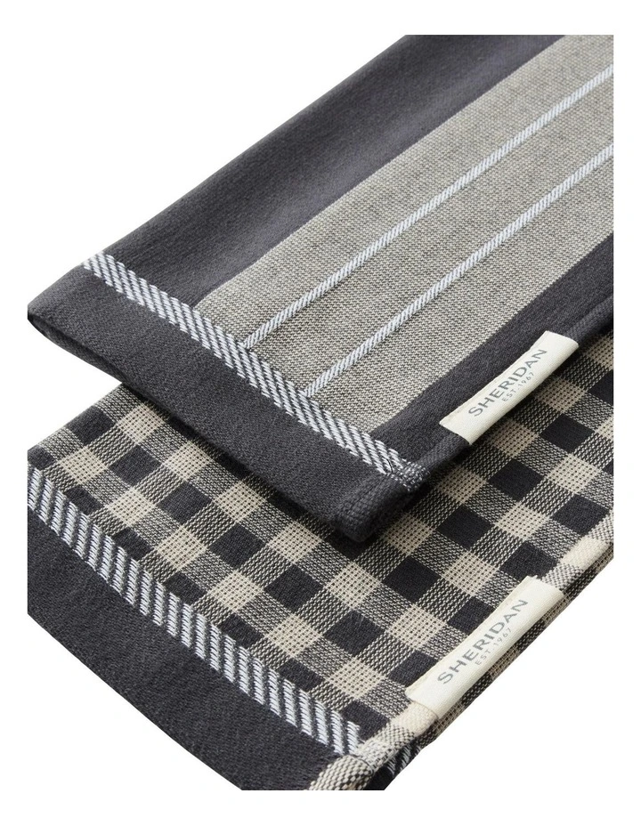 Este Tea Towel 2 Pack in Carbon