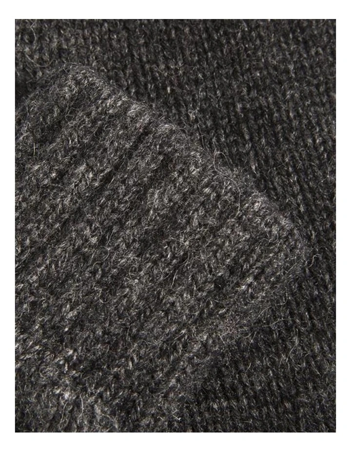 Wool Blend Insulated Knit Gloves in Charcoal Marle