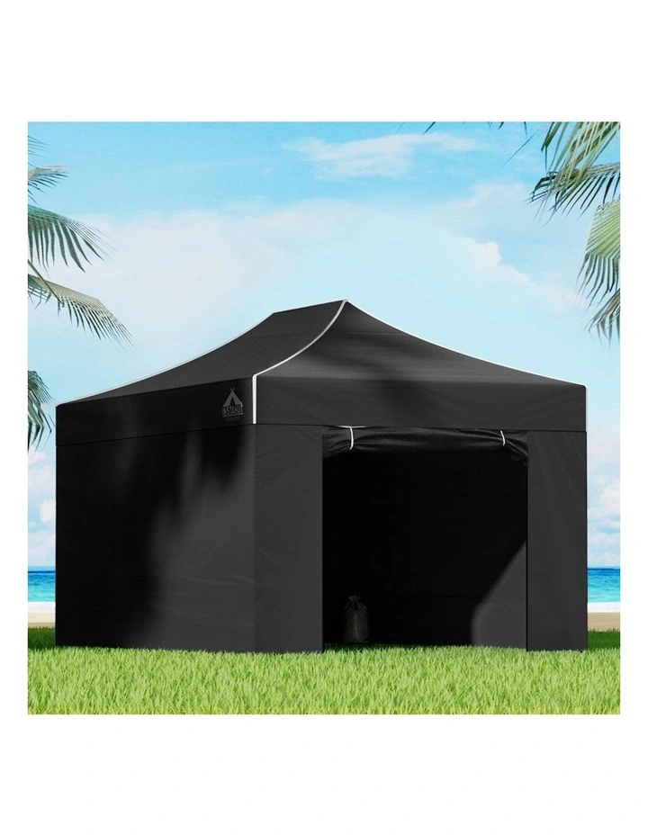 Folding Marquee Pop Up Gazebo Tent 3x4.5m in Black