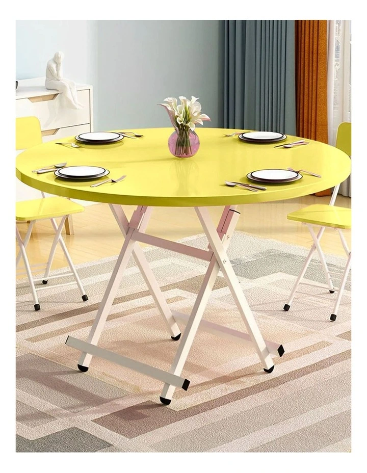 Portable Round Dining Table in Yellow