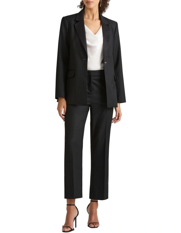 Cartia Longerline Blazer in Black Sparkle