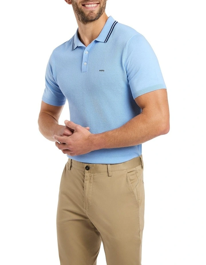 Eero Knit Polo in Sky