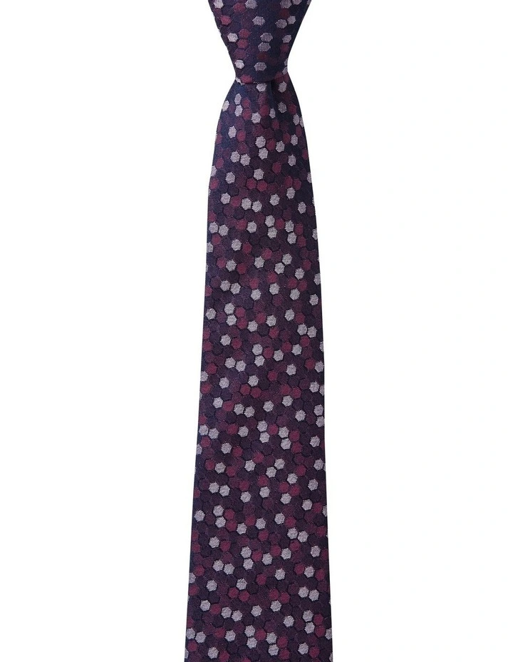 Snow Crystal Silk Tie in Plum