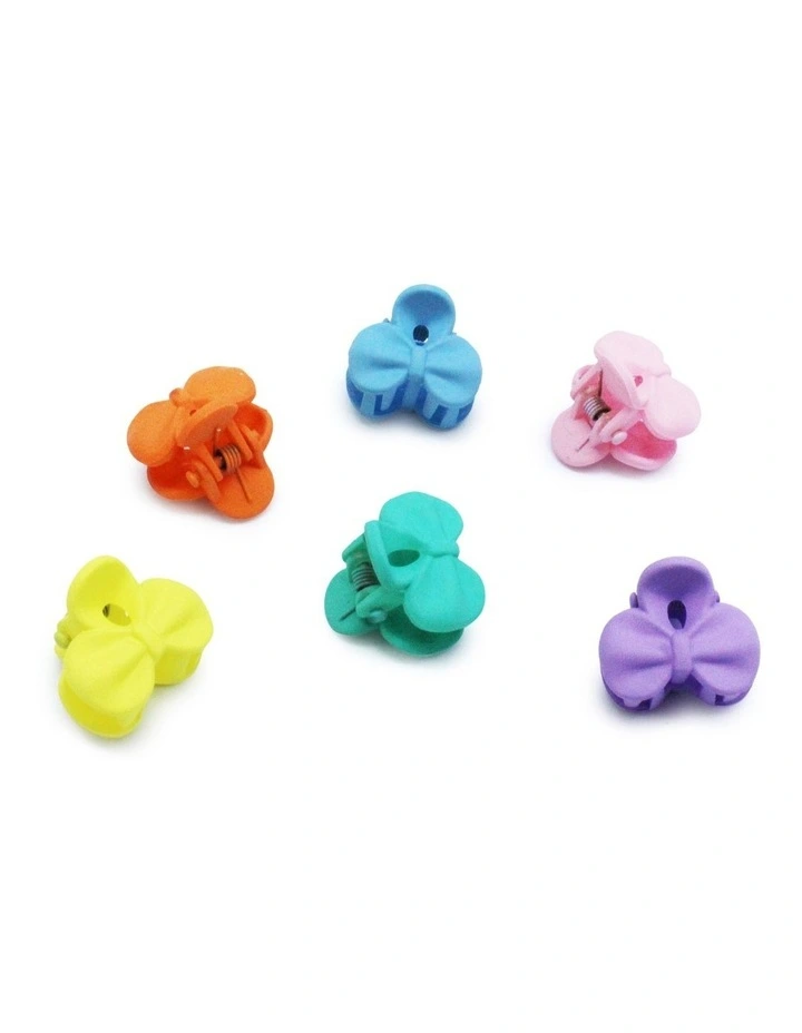 Bow Hair Clip 6 Pack in Multi