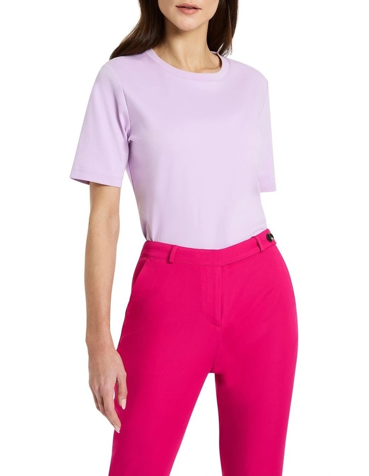 Monty Mercerised Cotton Tee in Lilac