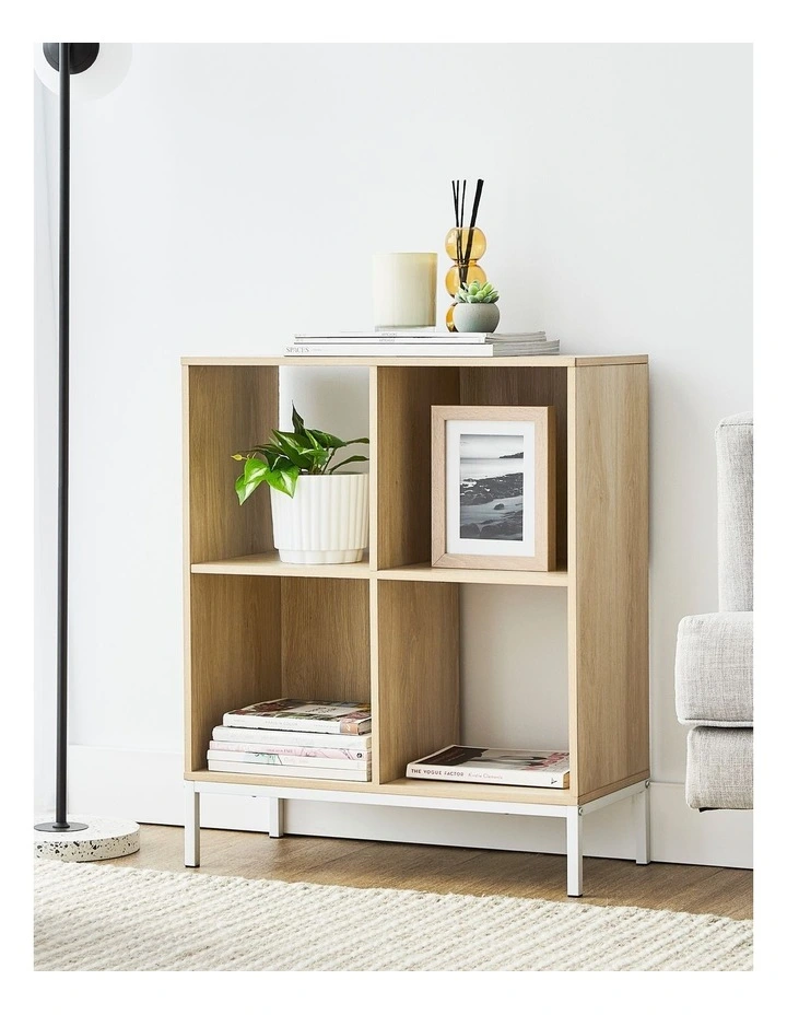 Cuba 60cm Small Bookshelf in Oak White