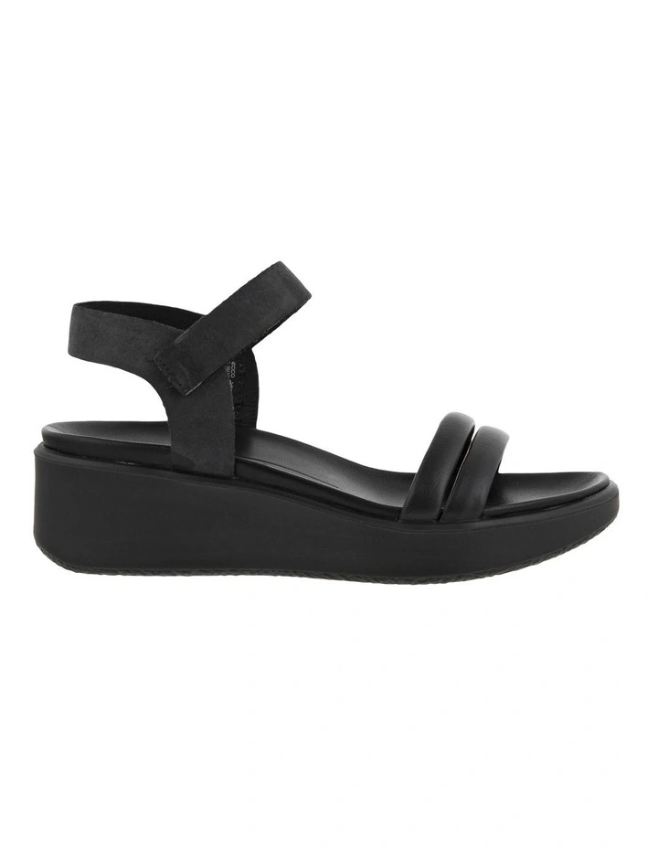 Flowt Wedge LX Leather Sandal in Black