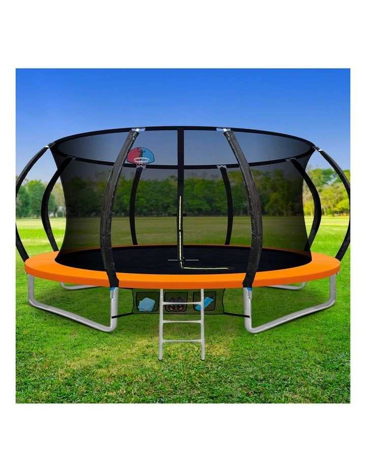 Basketball Hoop Set Trampoline 14 Foot in Multi