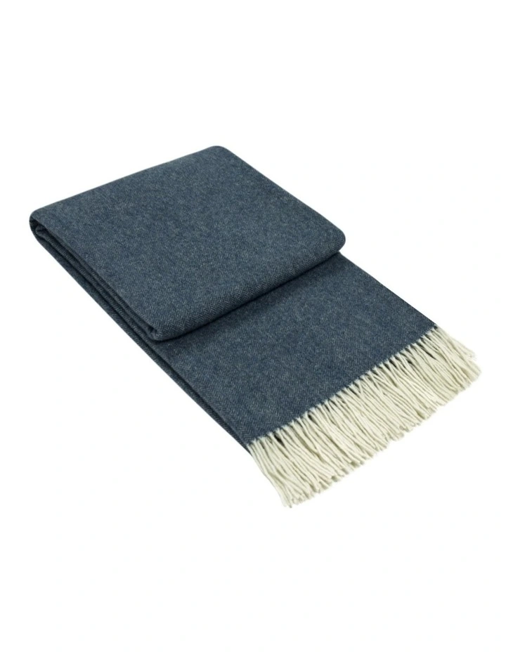 Kensington Throw Blanket in Navy Blue