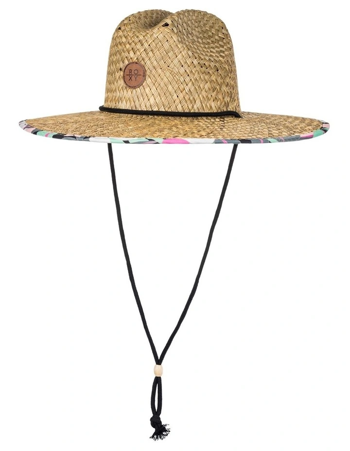 Pina To My Colada Straw Sun Hat in Anthracite Palm Song