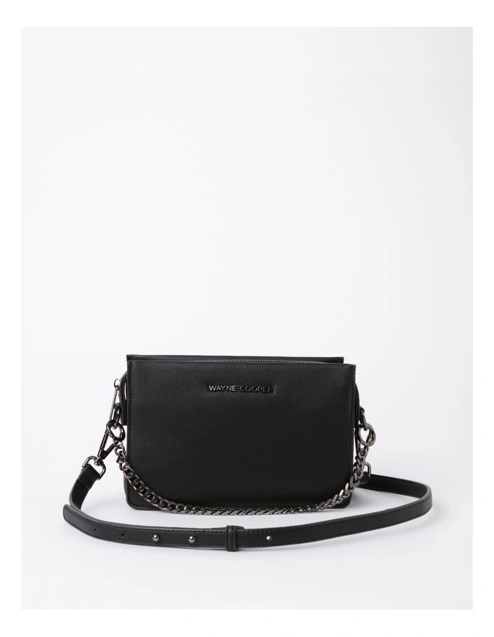 Kaylee Black Zip Top Crossbody Bag