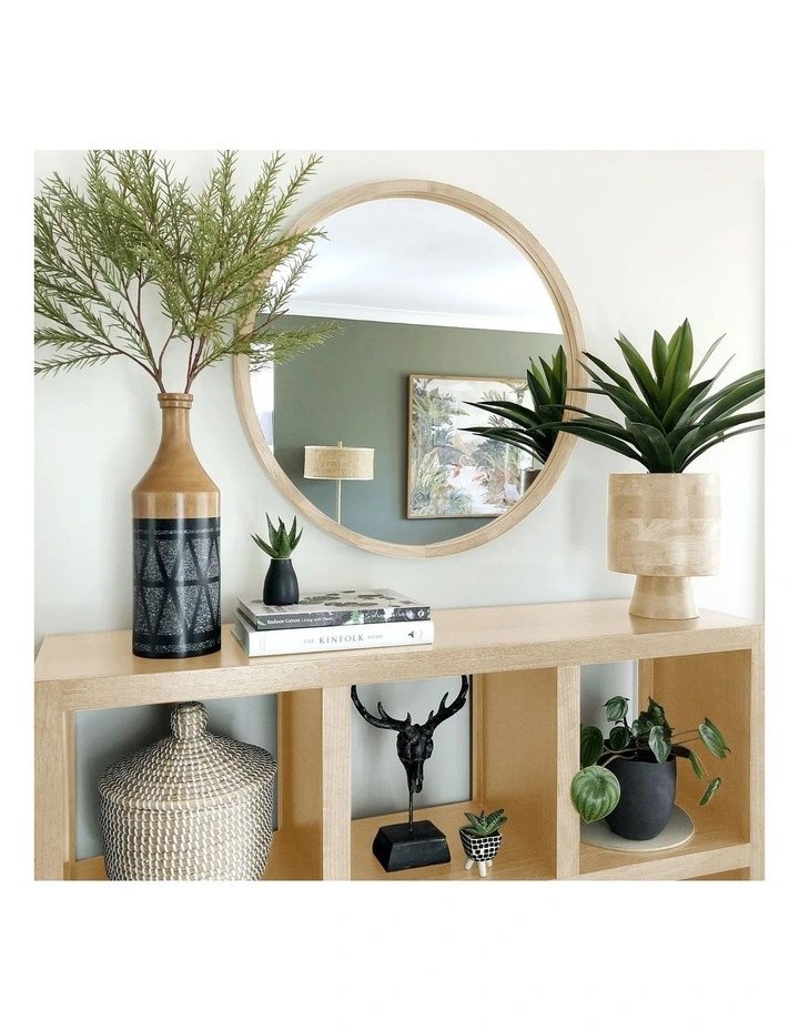 Tina 60cm Light Solid Wood Mirror