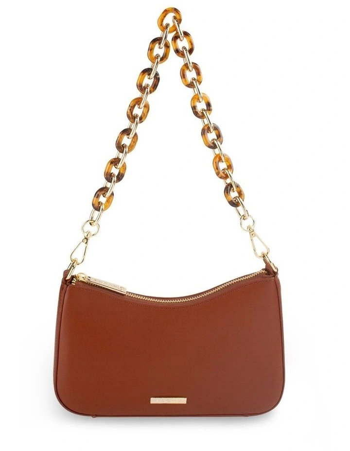 Olivia Tortoise Shell Chain Crossbody Bag in Black