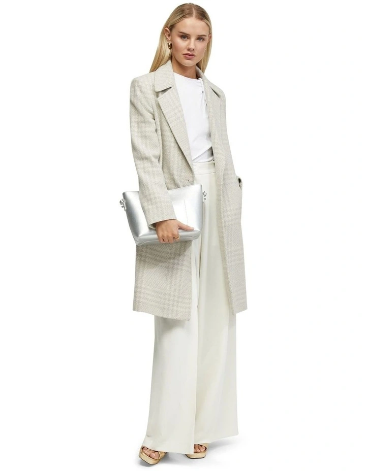 Sunny Wool Rich Coat in Grey/Ivory