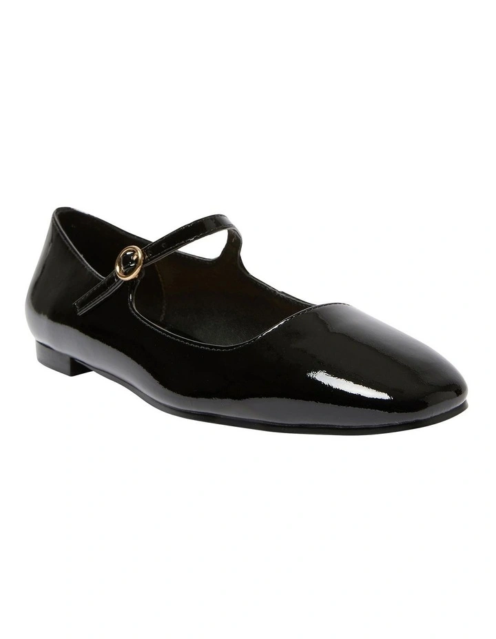 Tottie Flat Shoes in Black Patent Leather
