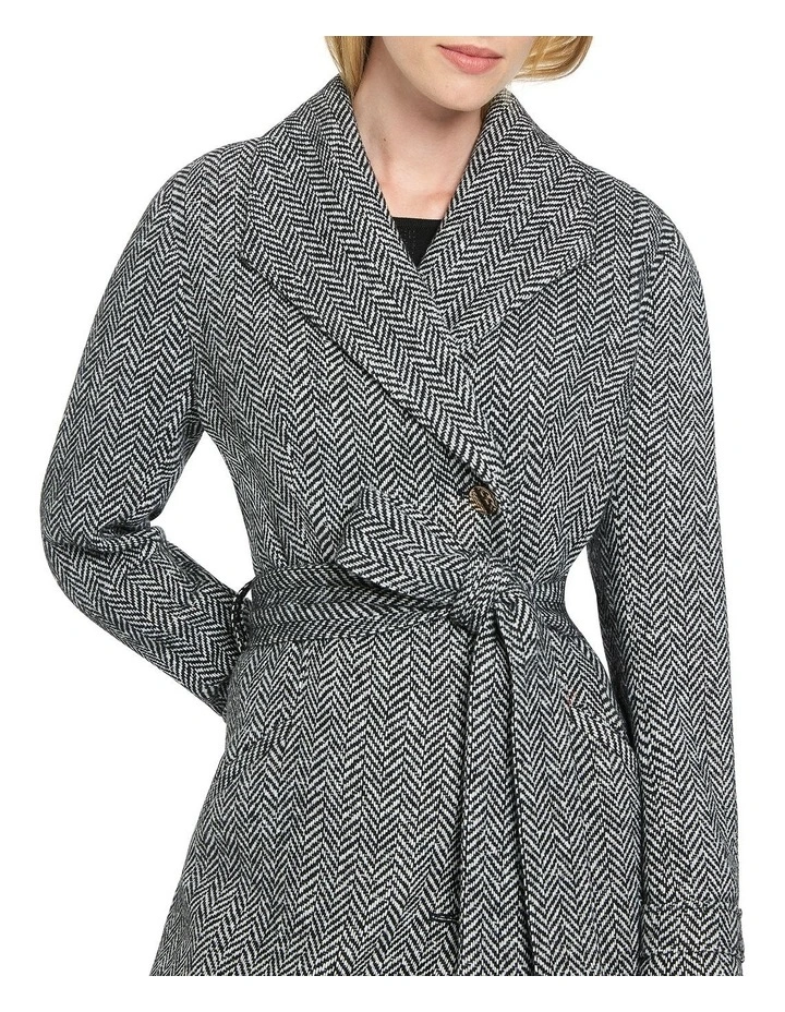 Daje Wool Coat in Black Multi