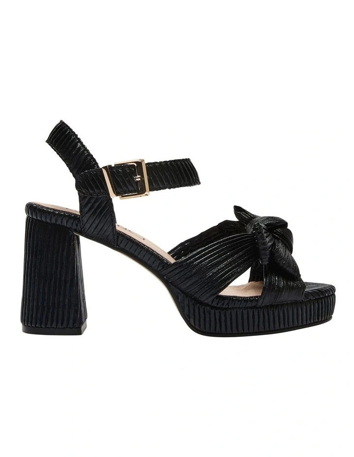 Sherbet Sandals in Black Pleat