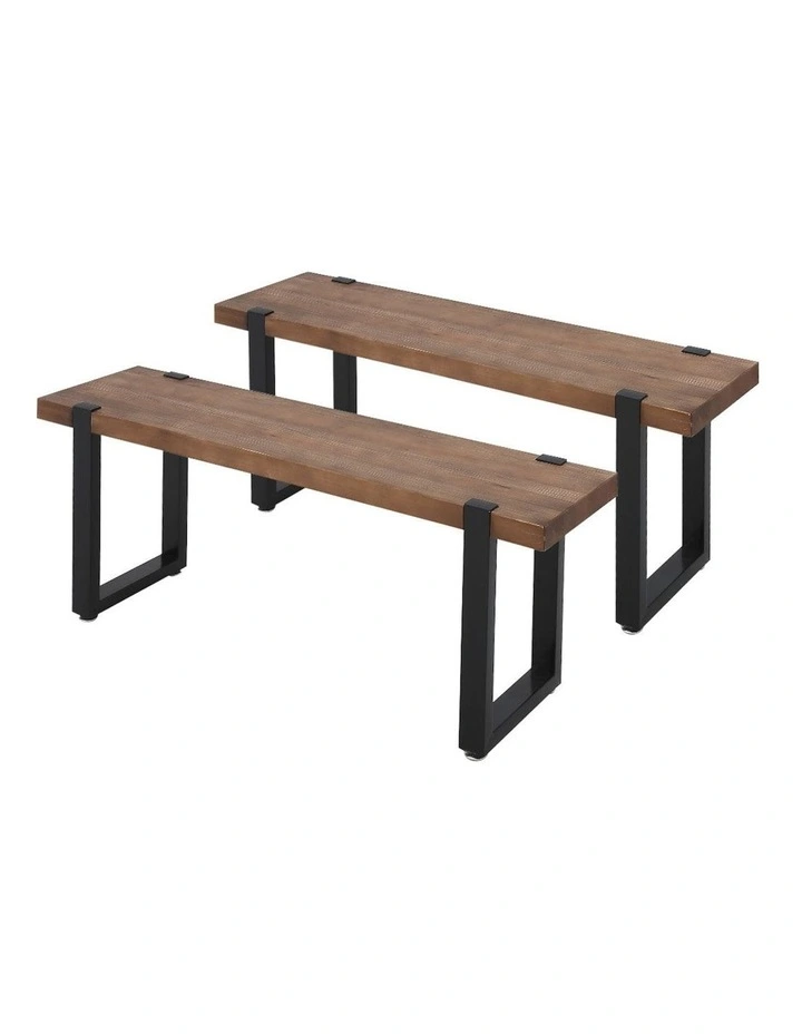 2x Wooden Outdoor Dining Bench Chairs 140CM