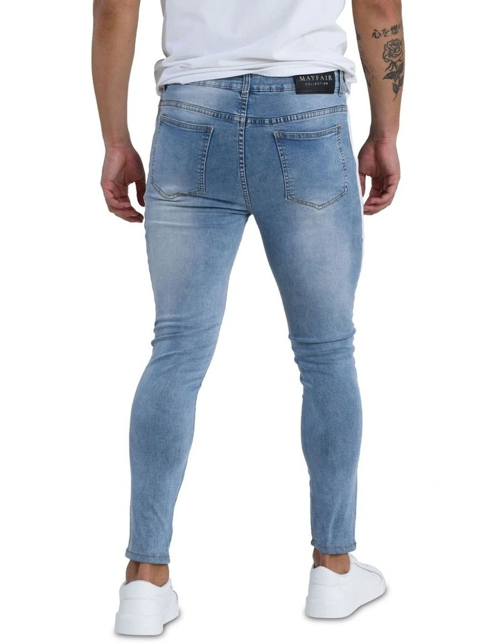 White Striped Jean in Blue