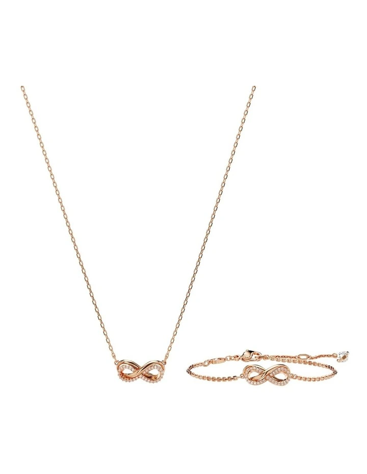 Hyperbola Set Infinity Rose Gold-Tone Plated in White