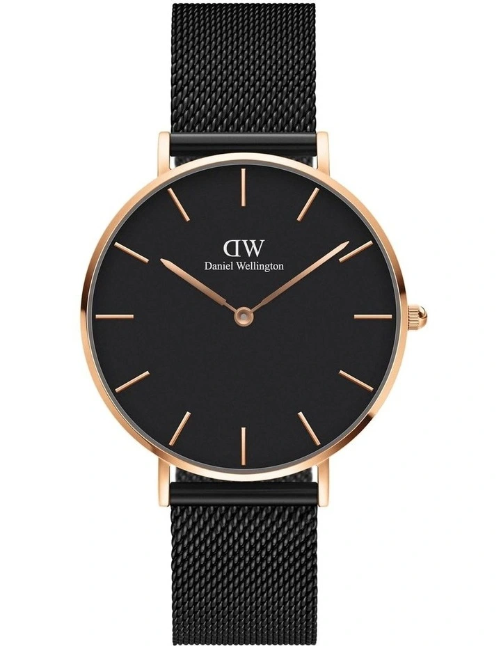 Petite 36 Ashfield Stainless Steel Quartz Watch in Black/Gold