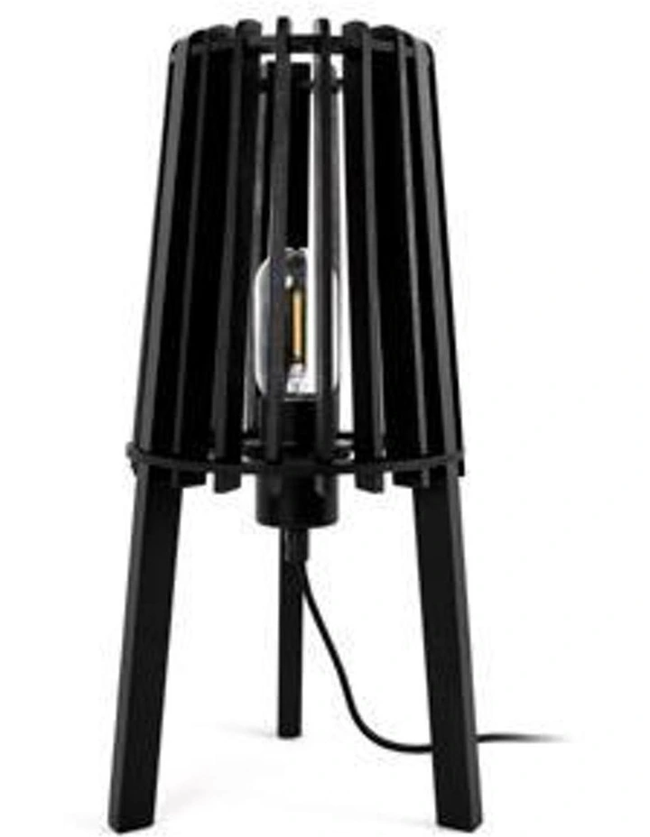 Fidel Timber Floor Lamp 1.3M Black