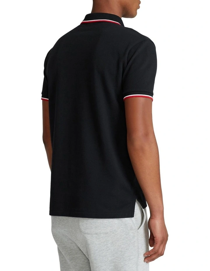 Custom Slim Fit Mesh Polo Shirt Black