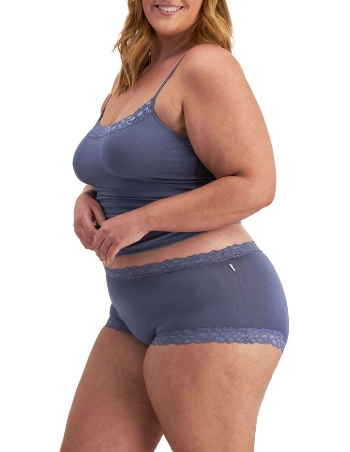 Parisienne Cotton Full Brief in Blue