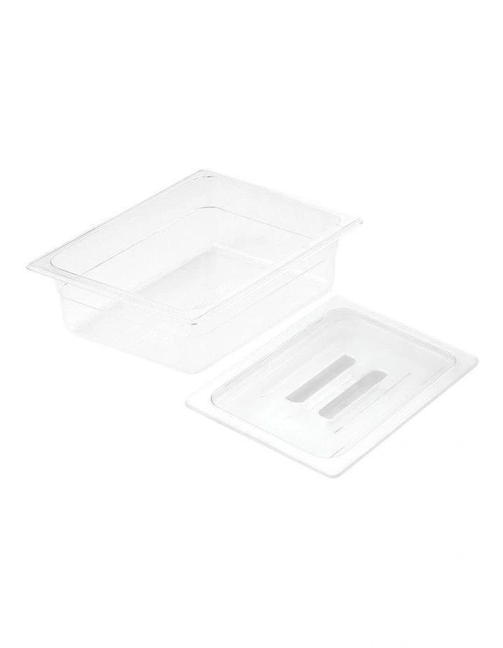 Gastronorm GN Pan 1/2 Food Tray Storage with Lid 100mm in Clear
