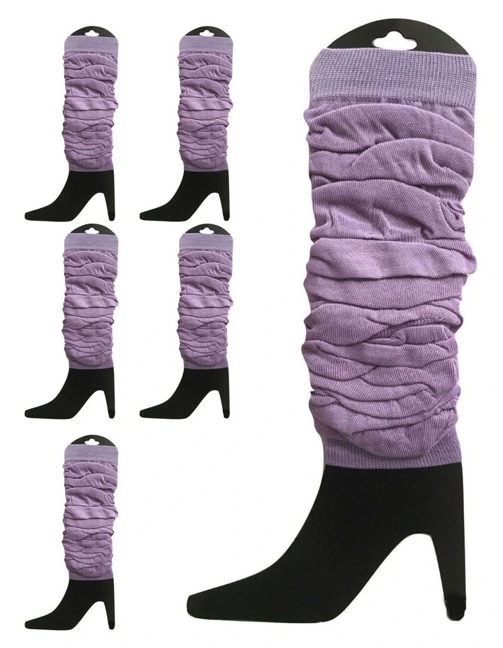 Knitted Leg Warmers 6 Pack in Lilac