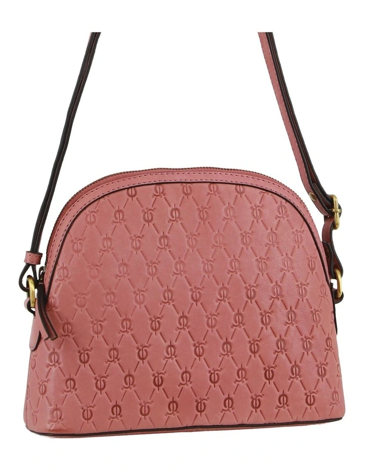 Leather Diamond Embossed Design Cross-body Bag in Red