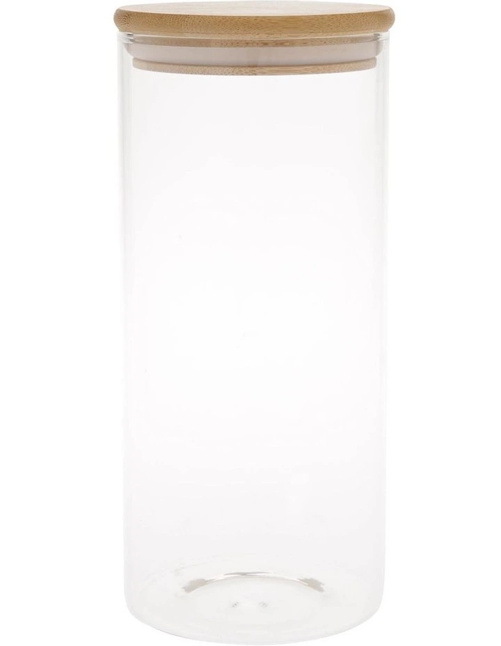 Storage Canister with Lid 1.4L in Bamboo/Glass
