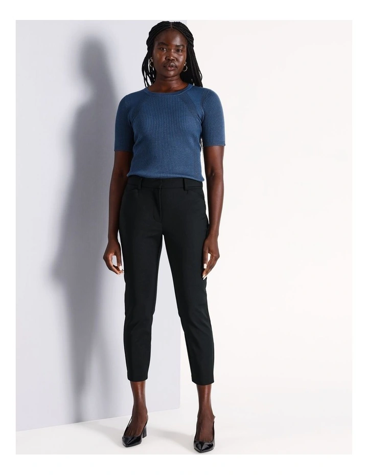 Organic Cotton Sateen Pant in Black