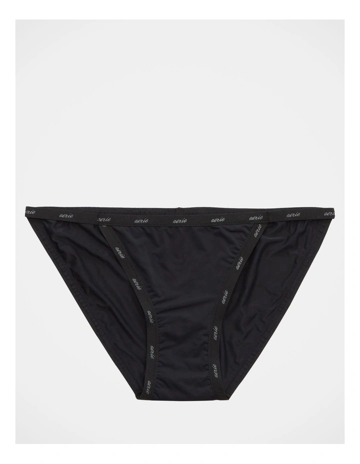 Microfiber String Bikini Underwear in True Black