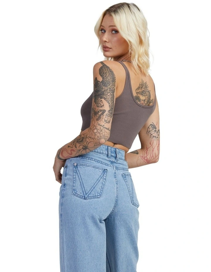 Old Cropped Tank in Grey