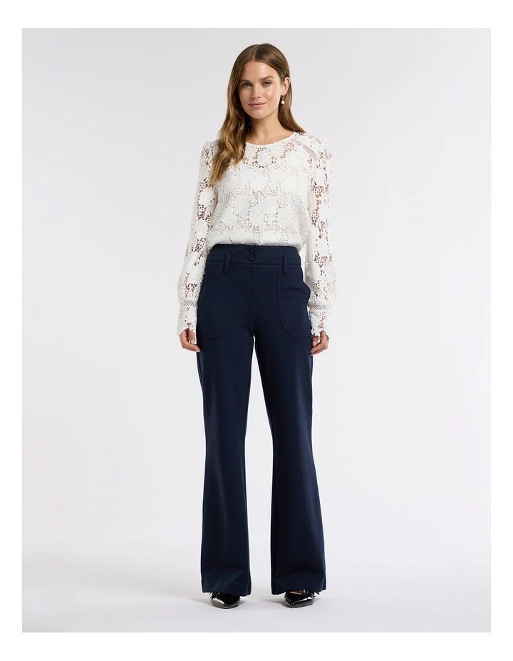 Fern Ponte Pant in Navy