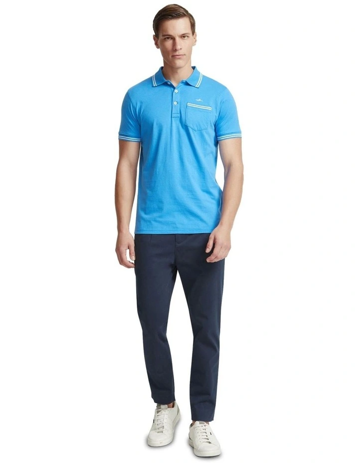 Nickson Jersey Tipping Polo in Blue